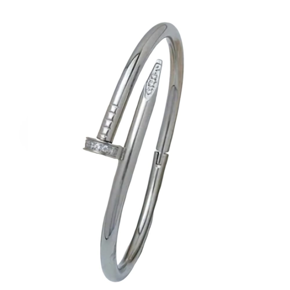 Stainless steel cz bracelet silver plated 19 cm NEW